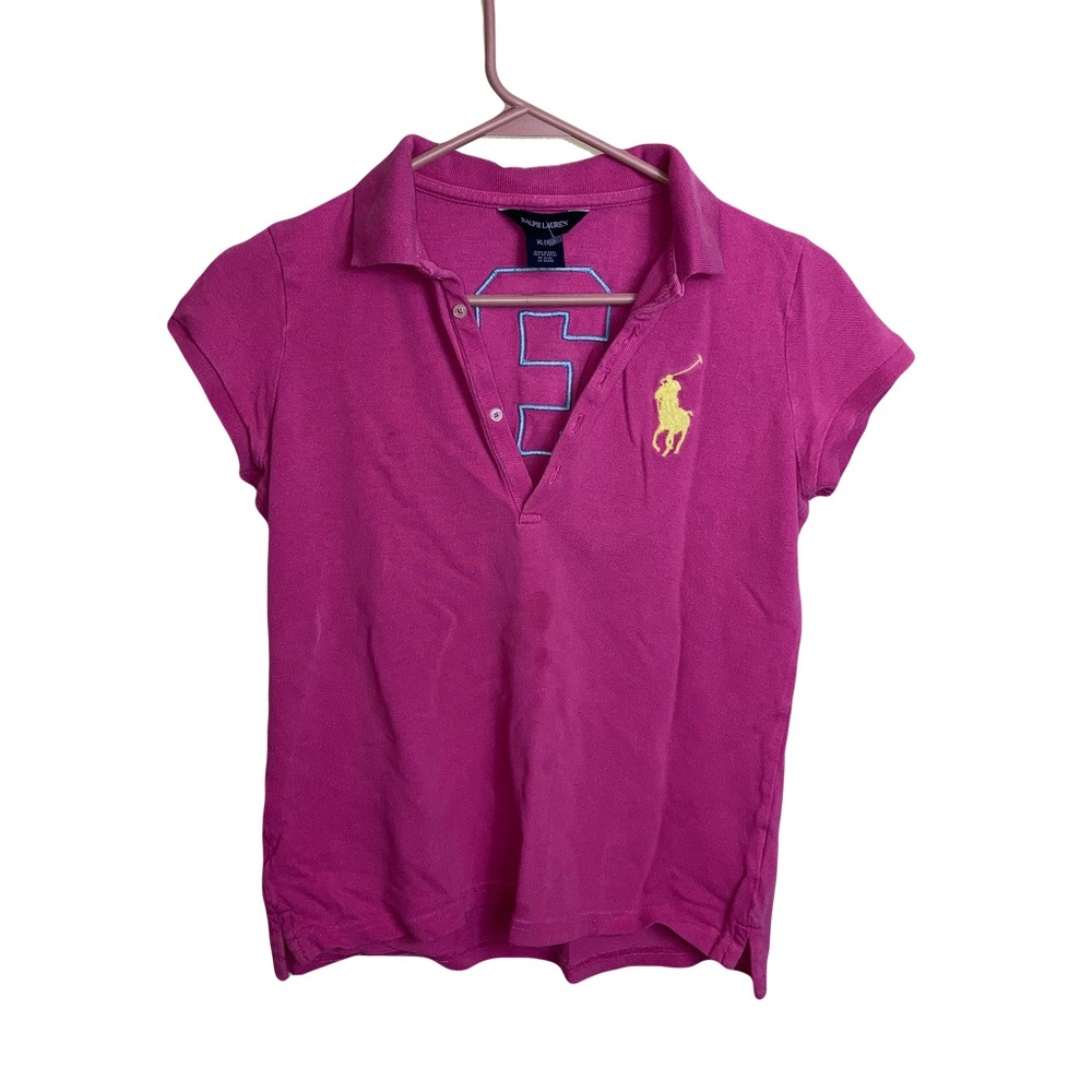 Ralph Lauren Pink Multi Girls Polo Size 16